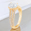 2.43 ctw Oval Lab Grown Diamond Three-Row Engagement Ring in 14kt Yellow Gold
