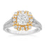 2.22 ctw Cushion Cut Lab Grown Diamond Split Shank Engagement Ring in 14kt Two-Tone Gold