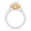2.22 ctw Cushion Cut Lab Grown Diamond Split Shank Engagement Ring in 14kt Two-Tone Gold