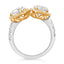 4.11 ctw Round and Pear Shaped Lab Grown Diamond Halo Ring in 14kt Two-Tone Gold