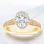 1.86 ctw Oval Lab Grown Diamond Double Row Engagement Ring in 14kt Yellow Gold