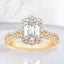 2.13 ctw Emerald Cut Lab Grown Diamond Vintage Inspired Engagement Ring in 14kt Yellow Gold