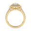 2.53 ctw Pear Shaped Lab Grown Diamond Double Halo Engagement Ring in 14kt Yellow Gold