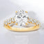3.15 ctw Oval Lab Grown Diamond Scalloped Engagement Ring in 14kt Yellow Gold