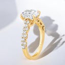 3.15 ctw Oval Lab Grown Diamond Scalloped Engagement Ring in 14kt Yellow Gold