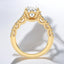 3.15 ctw Oval Lab Grown Diamond Scalloped Engagement Ring in 14kt Yellow Gold