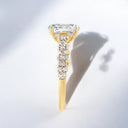 3.15 ctw Oval Lab Grown Diamond Scalloped Engagement Ring in 14kt Yellow Gold