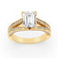 2.98 ctw Emerald Cut Lab Grown Diamond Split Shank Engagement Ring in 14kt Yellow Gold