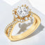 2.08 ctw Cushion Cut Lab Grown Diamond Halo Engagement Ring in 14kt Yellow Gold