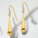 High Polish Teardrop Dangle Earrings in 14kt Yellow Gold
