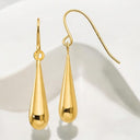 High Polish Teardrop Dangle Earrings in 14kt Yellow Gold
