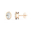 Bezel Set Oval Lab Grown Diamond Stud Earrings in 14kt Rose Gold