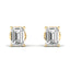 Prong Set Emerald Cut Lab Grown Diamond Stud Earrings in 14kt Yellow Gold