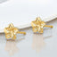 Aretes con flor de plumeria en oro amarillo de 14 kt