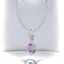 Marquise Amethyst Pendant in 925 Sterling Silver