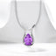 Pear Shaped Amethyst Pendant in 925 Sterling Silver