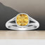 Bezel Set Cushion Cut Citrine Split Shank Ring in 925 Sterling Silver
