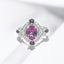 Pink Topaz and Rhodolite Garnet Ring in 925 Sterling Silver