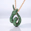 3.23 ctw Round Tsavorite Garnet Spiral Snake Pendant in 18kt Rose Gold