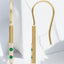 Emerald and Diamond Bar Earrings in 14kt Yellow Gold