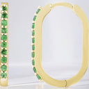 Round Tsavorite Garnet Hoop Earrings in 14kt Yellow Gold