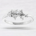 Round Diamond Accent Floral Ring in 925 Sterling Silver