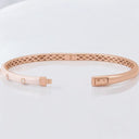 Pink Enamel and Diamond Accent Bracelet in 14kt Rose Gold