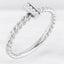 Moissanite Accented Rope Stackable Ring in 925 Sterling Silver