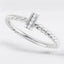 Moissanite Accented Rope Stackable Ring in 925 Sterling Silver