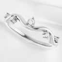 0.08 ctw Round Diamond Wavy Ring in 925 Sterling Silver