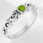 Anillo floral de peridoto redondo en plata de ley 925