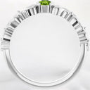 Round Peridot Floral Ring in 925 Sterling Silver