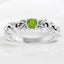 Anillo floral de peridoto redondo en plata de ley 925