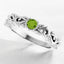 Anillo floral de peridoto redondo en plata de ley 925