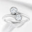 1.00 ctw Round Moissanite Bypass Ring in 925 Sterling Silver