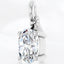 2.00 carat Oval Moissanite Solitaire Pendant in 925 Sterling Silver