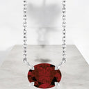 Oval Horizontal Gemstone Pendant in 925 Sterling Silver