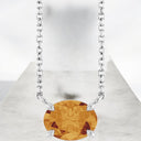 Oval Horizontal Gemstone Pendant in 925 Sterling Silver