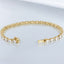 Pulsera de tenis con diamantes cultivados en laboratorio, ovalados y redondos, de 5,50 ct en oro amarillo de 14 kt