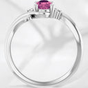 Pear Shaped Pink Tourmaline and Diamond Accent Ring in Platinum