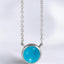 Round Cabochon Bezel Set Turquoise Pendant in 925 Sterling Silver