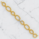 Twisted Oval Link Diamond Bracelet in 14kt Yellow Gold