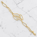 Contemporary Wave Link Bracelet in 14kt Yellow Gold