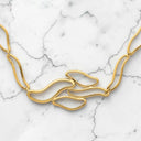 Contemporary Wave Link Necklace in 14kt Yellow Gold