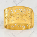 Hammered Finish Butterfly Hinged Bangle Bracelet in 14kt Yellow Gold
