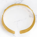 Circle Pattern Diamond Textured Wide Cuff Bracelet in 14kt Yellow Gold