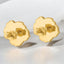 Pink Mother of Pearl Flower Stud Earrings in 14kt Yellow Gold