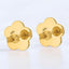 Aretes con forma de flor de nácar rosa en oro amarillo de 14 kt