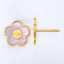 Pink Mother of Pearl Flower Stud Earrings in 14kt Yellow Gold