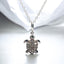 0.35 ctw Champagne Diamond Turtle Pendant in 925 Sterling Silver